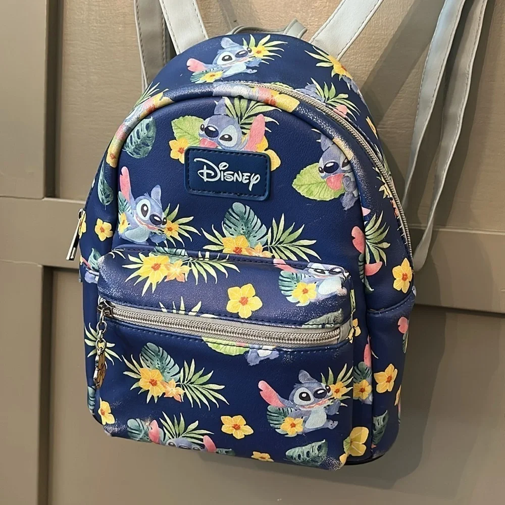 Loungefly Disney Lilo & Stitch Tropical Stitch Mini Backpack Blue Faux Leather